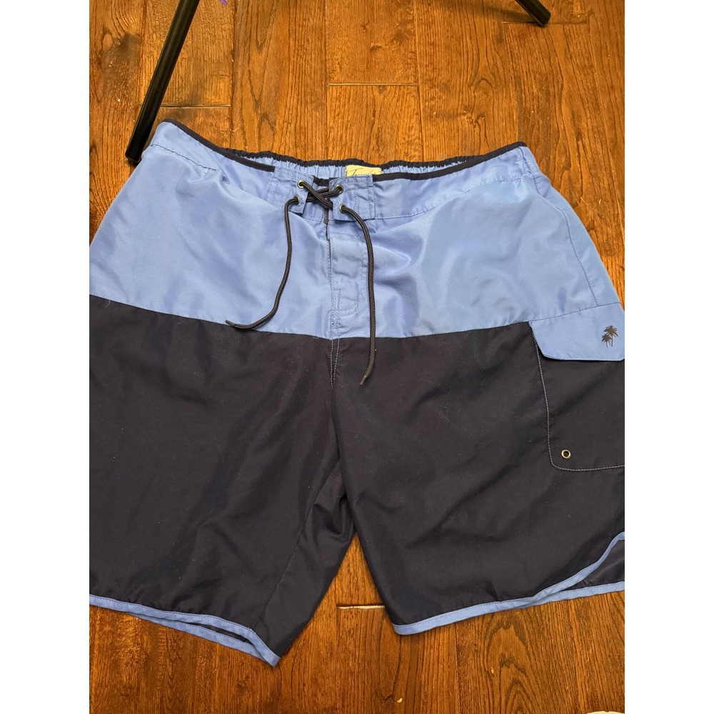 Trunks Surf & Swim Co Mens XXL Blue Color Block Board Shorts Swim Mesh Lined